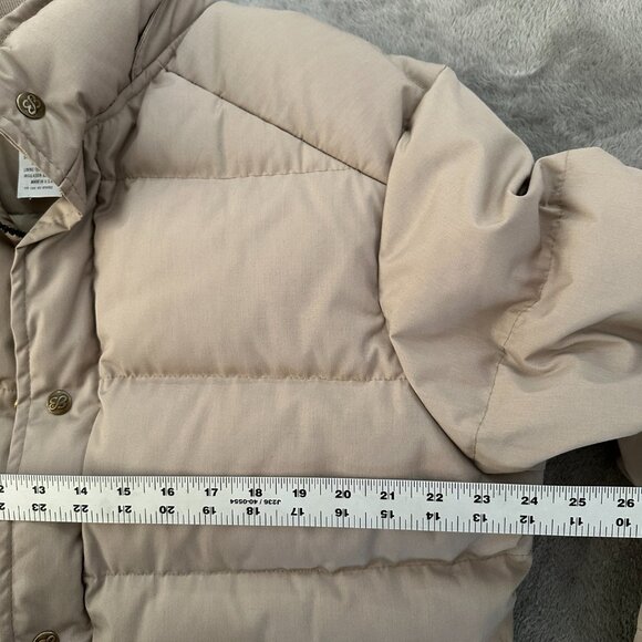 Vintage Eddie Bauer Down Filled Puffer Coat Tan Men's LARGE *no hood* USA Made - Picture 6 of 7